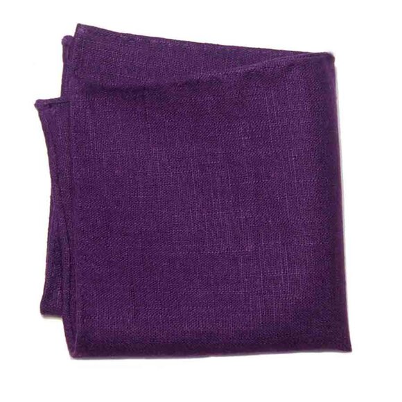NEW Gascoigne Linen Pocket Square Hand Stitched Purple Men's - Picture 3 of 3